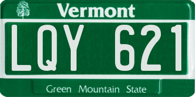 VT license plate LQY621