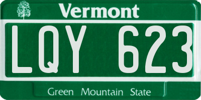 VT license plate LQY623