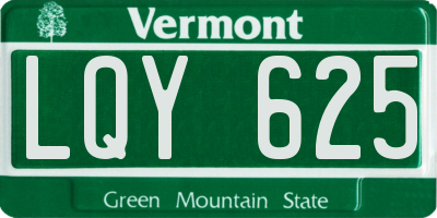 VT license plate LQY625