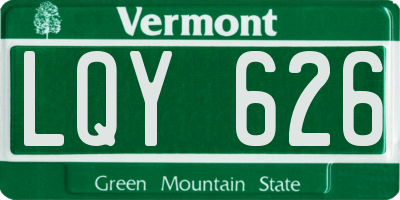 VT license plate LQY626