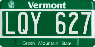 VT license plate LQY627