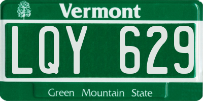 VT license plate LQY629