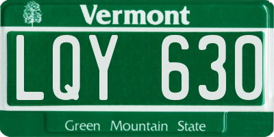 VT license plate LQY630