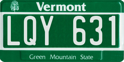 VT license plate LQY631