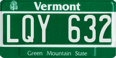 VT license plate LQY632