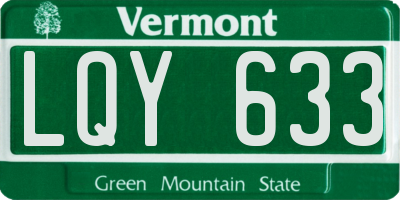 VT license plate LQY633
