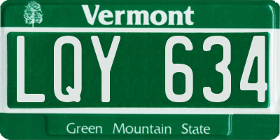 VT license plate LQY634