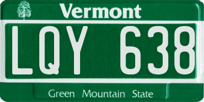 VT license plate LQY638