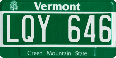 VT license plate LQY646