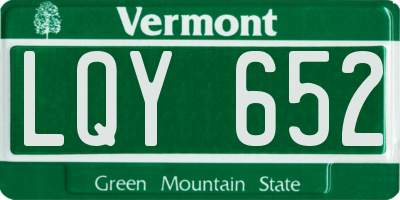 VT license plate LQY652