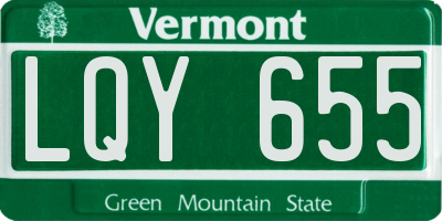 VT license plate LQY655