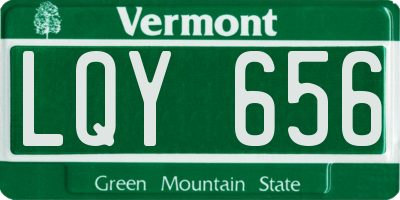 VT license plate LQY656