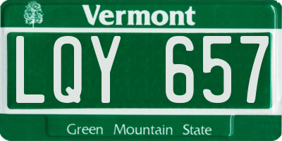 VT license plate LQY657