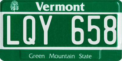 VT license plate LQY658