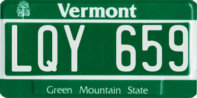 VT license plate LQY659