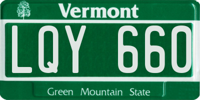 VT license plate LQY660