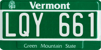 VT license plate LQY661