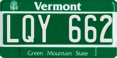 VT license plate LQY662