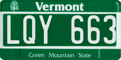VT license plate LQY663