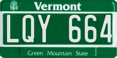VT license plate LQY664