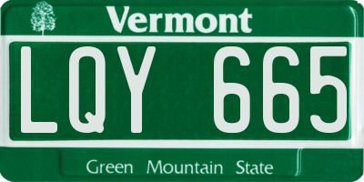 VT license plate LQY665