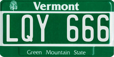 VT license plate LQY666