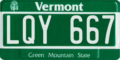 VT license plate LQY667