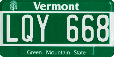 VT license plate LQY668