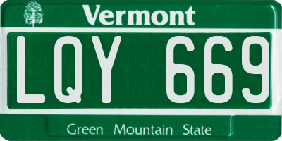 VT license plate LQY669