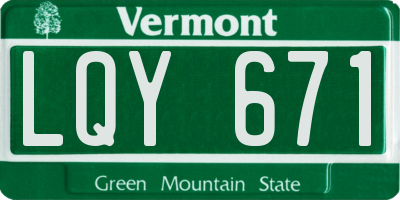 VT license plate LQY671