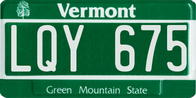 VT license plate LQY675