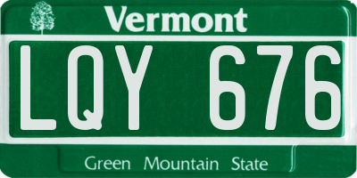 VT license plate LQY676