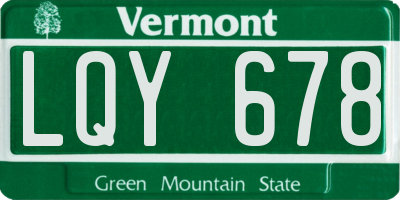 VT license plate LQY678