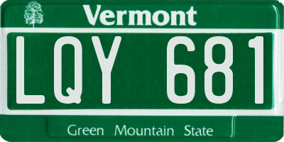 VT license plate LQY681