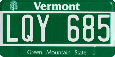 VT license plate LQY685
