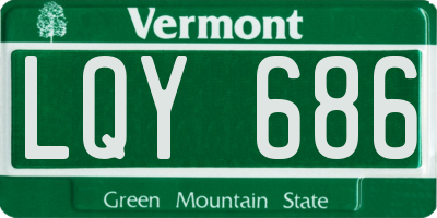 VT license plate LQY686