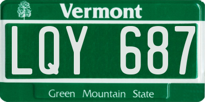 VT license plate LQY687