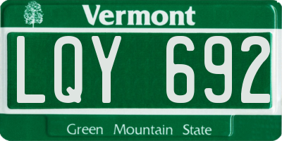 VT license plate LQY692