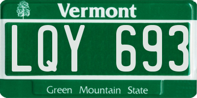 VT license plate LQY693