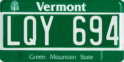 VT license plate LQY694