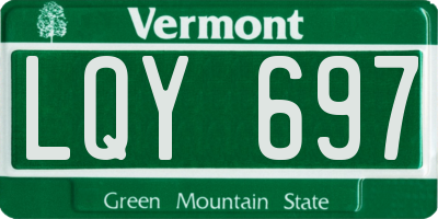 VT license plate LQY697
