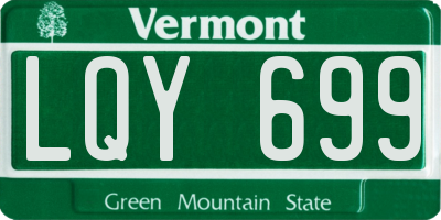 VT license plate LQY699
