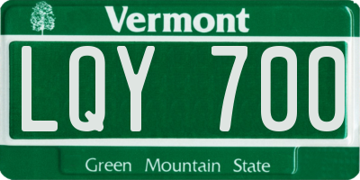 VT license plate LQY700