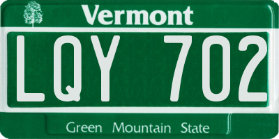 VT license plate LQY702