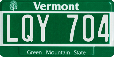 VT license plate LQY704