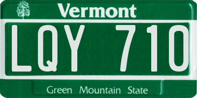 VT license plate LQY710