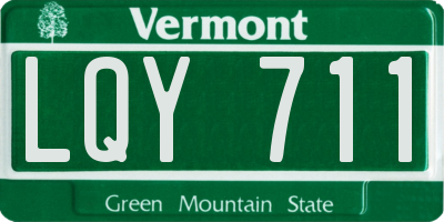 VT license plate LQY711