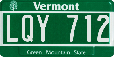 VT license plate LQY712
