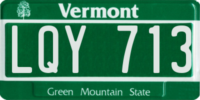 VT license plate LQY713