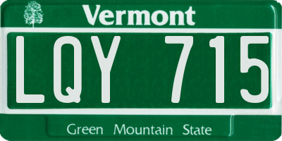 VT license plate LQY715